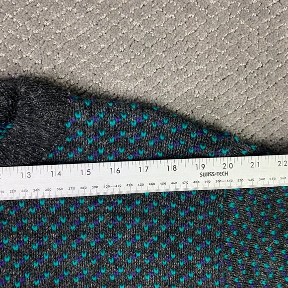 Vintage LL Bean Norway Sweater Women's XL Mens Medium Grey Green Purple Birdseye - Picture 9 of 11